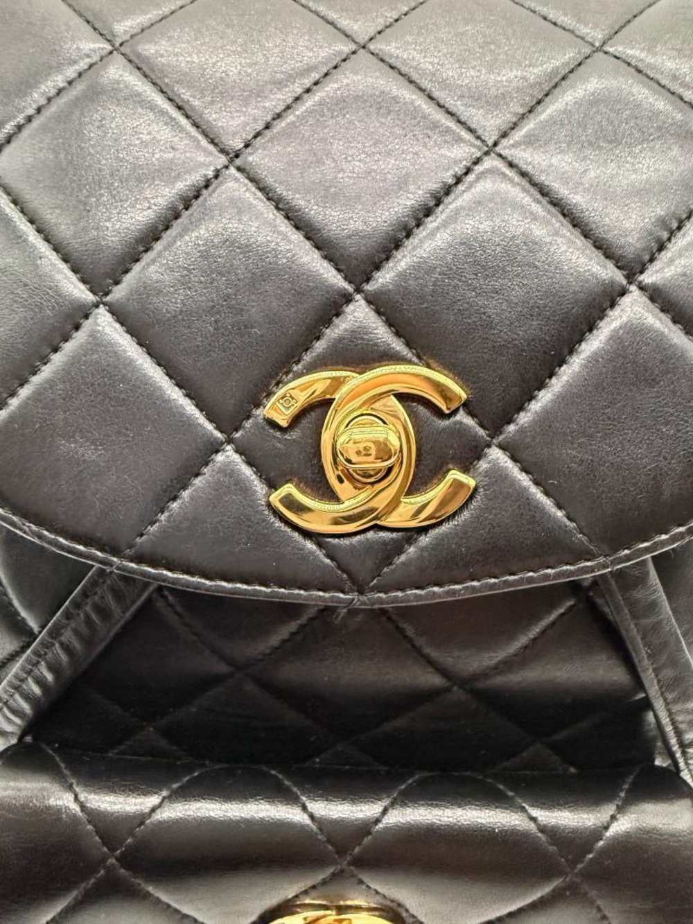 CHANEL Black Quilted Lambskin Backpack with Gold Chain Detail - Picture 5 of 14